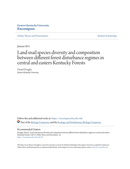 Land Snail Species Diversity and Composition Between Different