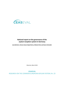 National Report on the Governance of the Asylum Reception System in Germany