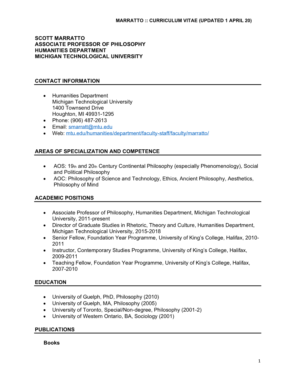 Scott Marratto CV