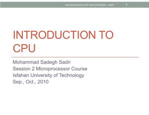 Introduction to Cpu