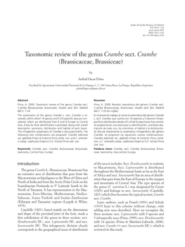 Taxonomic Review of the Genus Crambe Sect. Crambe (Brassicaceae, Brassiceae)