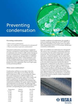 Preventing Condensation