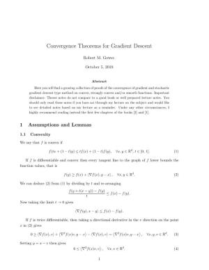 Convergence Theorems for Gradient Descent