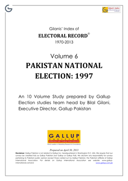 Pakistan National Election: 1997