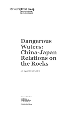 Dangerous Waters: China-Japan Relations on the Rocks