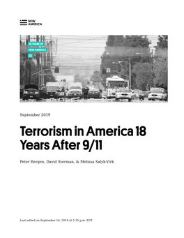 Terrorism in America 18 Years After 9/11