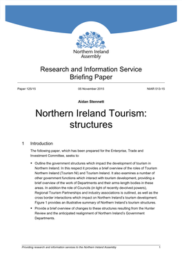Northern Ireland Tourism: Structures