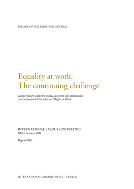Equality at Work: the Continuing Challenge