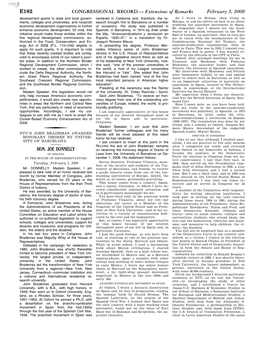 CONGRESSIONAL RECORD— Extensions of Remarks E182 HON