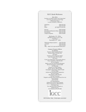 IGCC Quick Reference