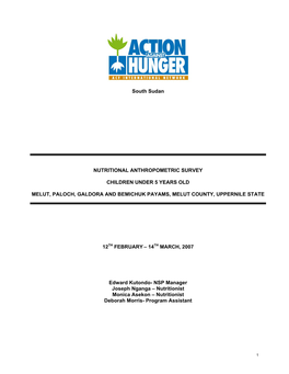 Melut County Nutrition Survey Final Report 0407