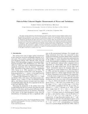 Pulse-To-Pulse Coherent Doppler Measurements of Waves and Turbulence