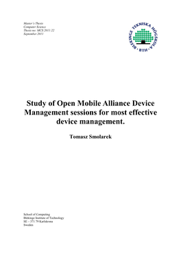 Study of Open Mobile Alliance Device Management Sessions for Most Effective Device Management