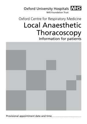Local Anaesthetic Thoracoscopy Information for Patients