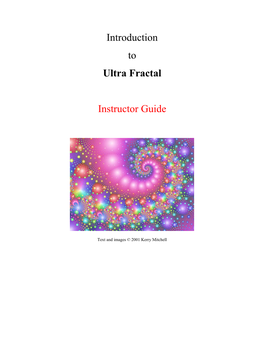 Introduction to Ultra Fractal Instructor Guide