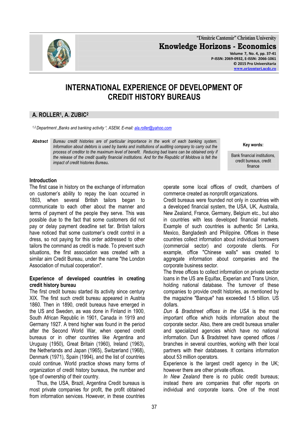 Economics INTERNATIONAL EXPERIENCE of DEVELOPMENT