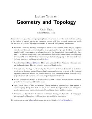 Notes on Geometry and Topology