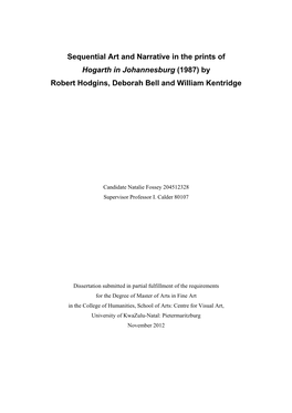 Sequential Art and Narrative in the Prints of Hogarth in Johannesburg (1987) by Robert Hodgins, Deborah Bell and William Kentridge