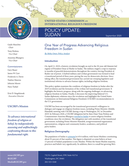 One Year of Progress Advancing Religious Freedom in Sudan