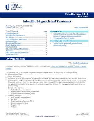 Infertility Diagnosis and Treatment