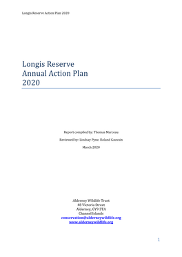 Longis Reserve Annual Action Plan 2020