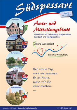 Südspessart Vom 11.03.2021 – Seite 2 Gemeinde Altenbuch Amtlich - Altenbuch Amtlich Amtliches