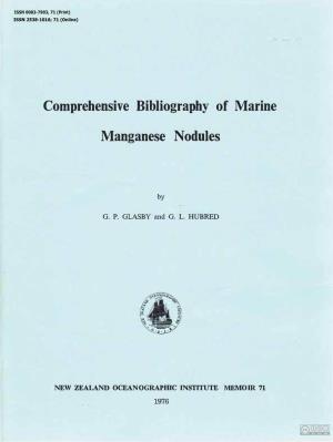 Comprehensive Bibliography of Marine Manganese Nodules