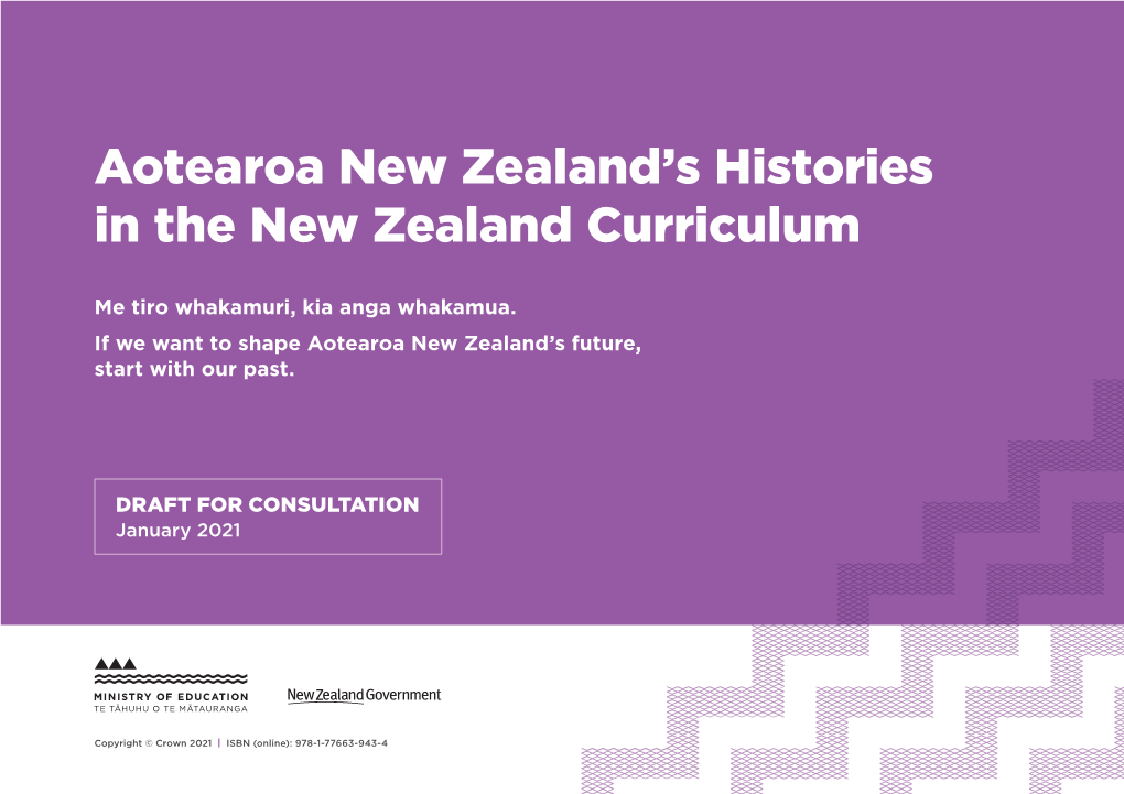 Aotearoa New Zealand's Histories in the New Zealand Curriculum