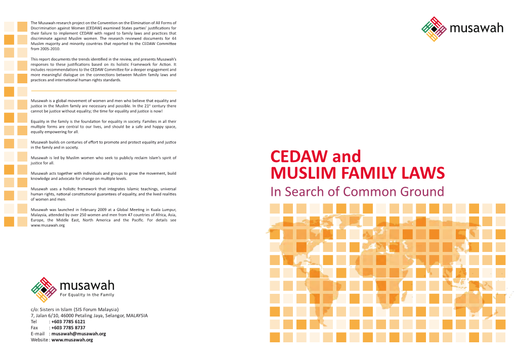 CEDAW and Muslim Family Laws: in Search of Common Ground 