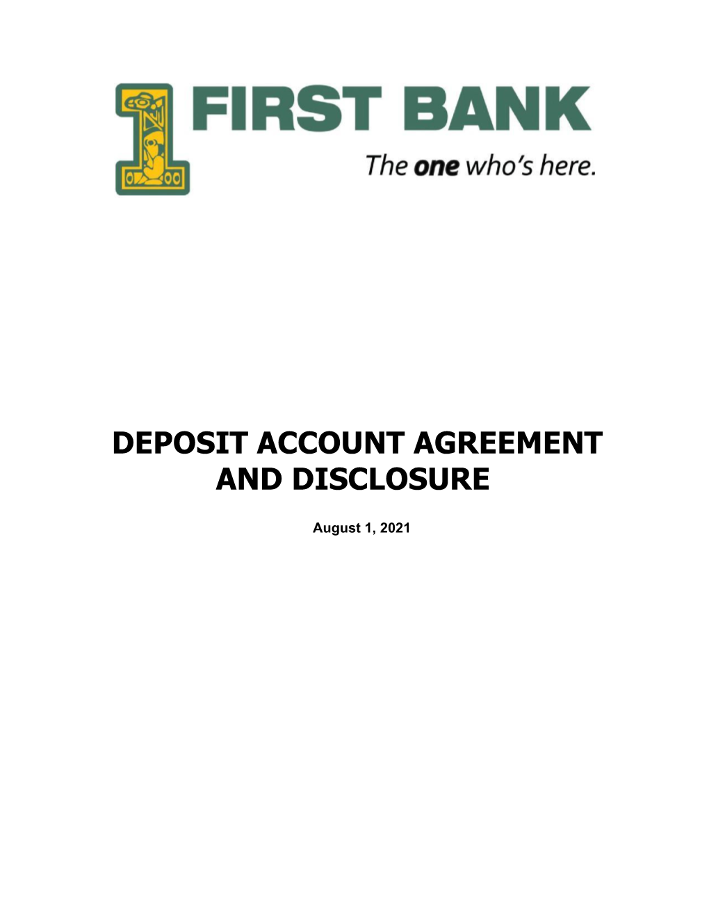 Deposit Account Agreement and Disclosure