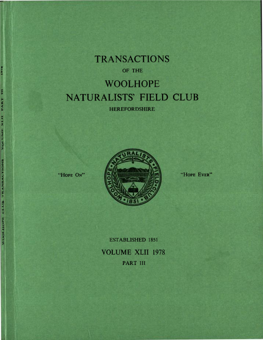 Transactions Woolhope Naturalists' Field Club