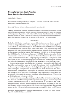 Neuropterida from South America: Large Diversity, Largely Unknown