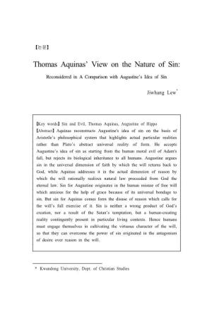 Thomas Aquinas' View on the Nature of Sin