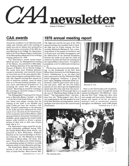 March 1978 CAA Newsletter