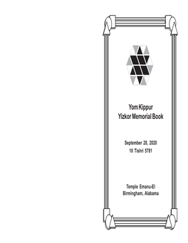 Yom Kippur Memorial Book 2020