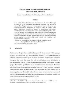 Globalization and Income Distribution: Evidence from Pakistan