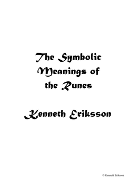 The Symbolic Meanings of the Runes
