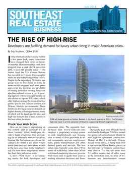 THE RISE of HIGH-RISE Developers Are Fulfilling Demand for Luxury Urban Living in Major American Cities