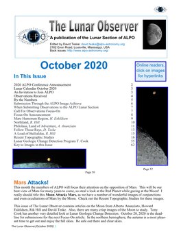 October 2020 the Lunar Observer by the Numbers