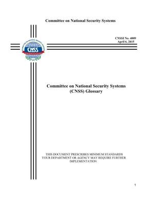 Committee on National Security Systems (CNSS) Glossary