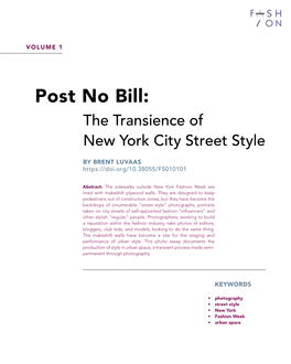 Post No Bill: the Transience of New York City Street Style