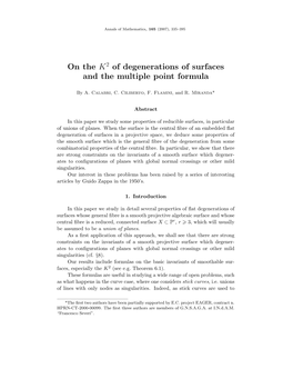 On the K2 of Degenerations of Surfaces and the Multiple Point Formula
