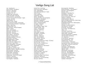 Vertigo Song List