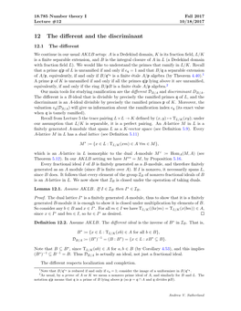 12 the Different and the Discriminant