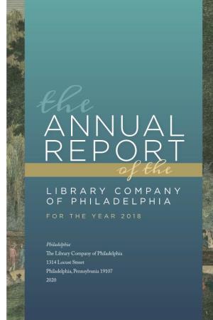 ANNUAL REPORT of the LIBRARY COMPANY of PHILADELPHIA