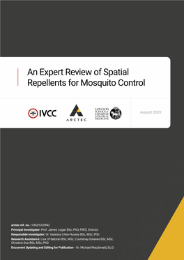 An Expert Review of Spatial Repellents for Mosquito Control