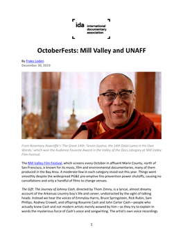 Octoberfests: Mill Valley and UNAFF