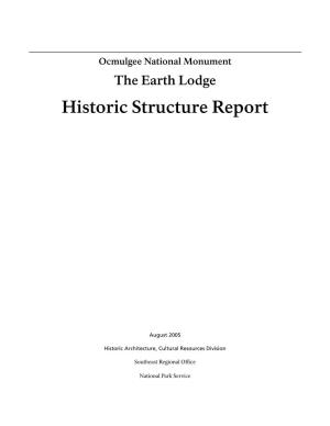 Ocmulgee National Monument the Earth Lodge Historic Structure Report