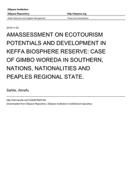 Case of Gimbo Woreda in Southern, Nations, Nationalities and Peaples Regional State