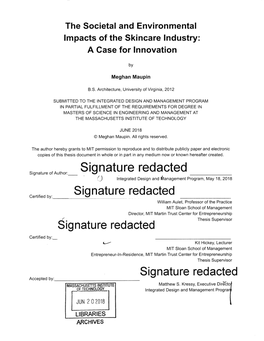 Signature Redacted Integrated Design and If/Anagement Program, May 18, 2018